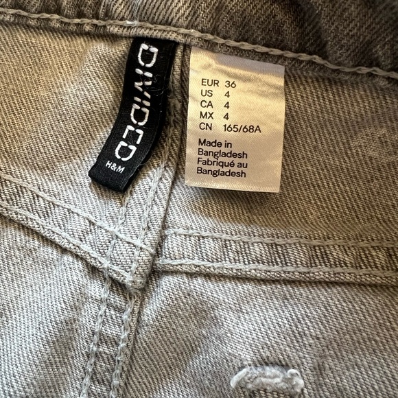 H&M light gray denim midi skirt modest size 4 - Picture 2 of 3